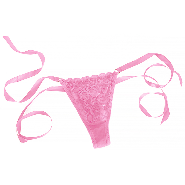 Трусики женские кружевные на завязках "Miloviss Panties Pink" розовые