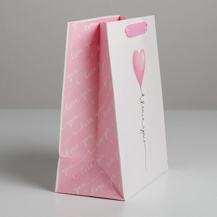 Пакет подарочный "Love you", 18*23 см