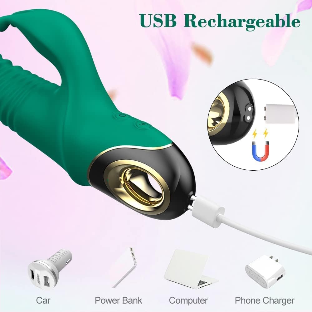 Вибратор "Thrusting vibrator" возвратно-поступательными движениями и клиторальным стимуляторм