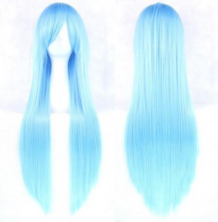 Парик карнавальный голубой, длинные волосы