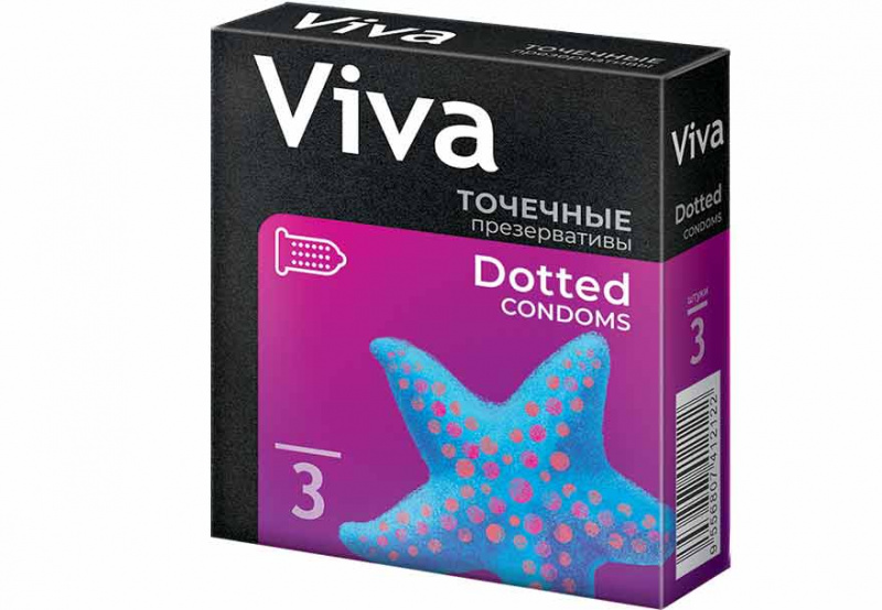 Презервативы "Viva" с точечным рифлением, 3 шт