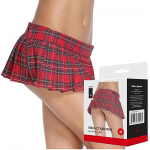 Нижняя юбка студентки для эротических игр с поясом на липучке