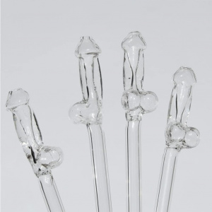 Трубочка для напитков "Шалун", стеклянная