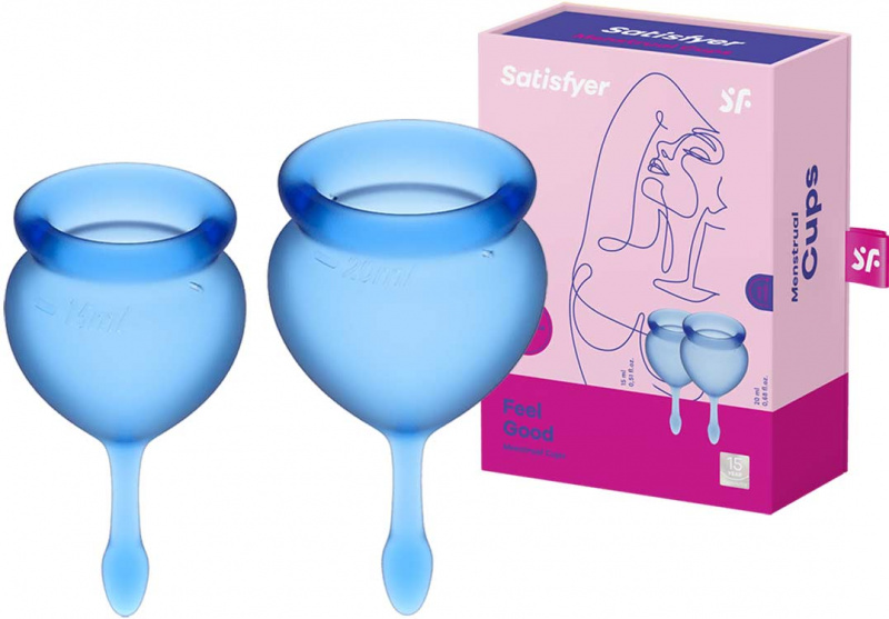 Набор менструальных чаш Satisfyer Feel good Menstrual Cup синий