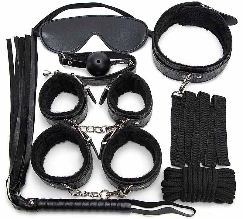 Набор аксессуаров БДСМ "Paluba Black", 7 предметов черный