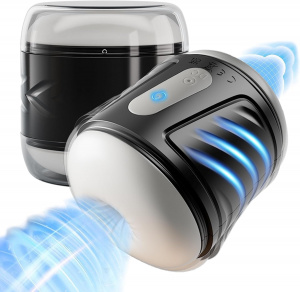 Мастурбатор двухсторонний в мини тубе Gloryfox (вагина, анус белые), 10 режимов вибрации