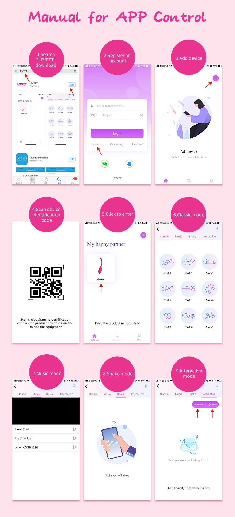 Вибратор "Levett" с управлением от смартфона