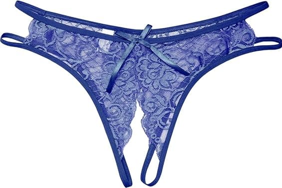 Трусы женские с доступом "Amour" кружевные синие Трусы женские с доступом "Amour" кружевные синие