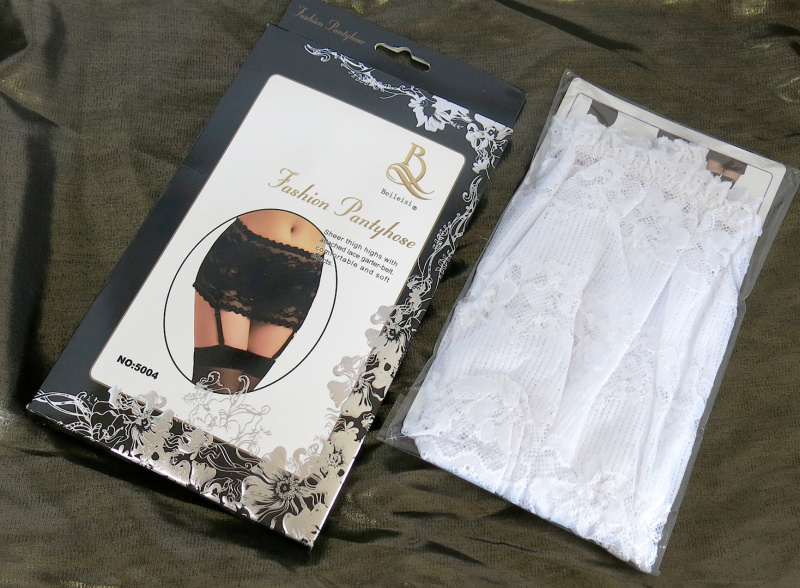 Пояс кружевной для чулок "Wide strip White" белый