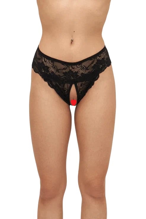 Трусы женские кружевные с доступом "Gloria" черные