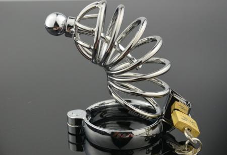 Пояс верности металлический с зондом для уретры "Spike"