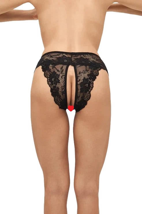 Трусы женские кружевные с доступом "Gloria" черные
