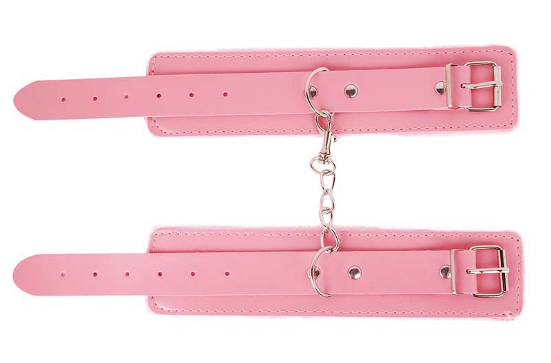 Наручники с мехом "Komena" розовые