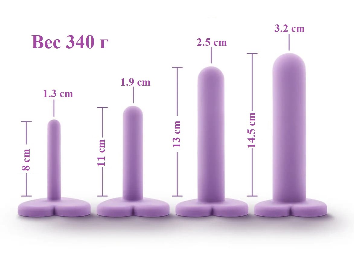 Набор из 4 фаллоимитаторов-расширителей для страпона Wellness