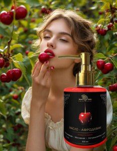 Возбуждающее, разогревающее съедобное масло-афродизиак со вкусом ВИШНИ, 300 мл