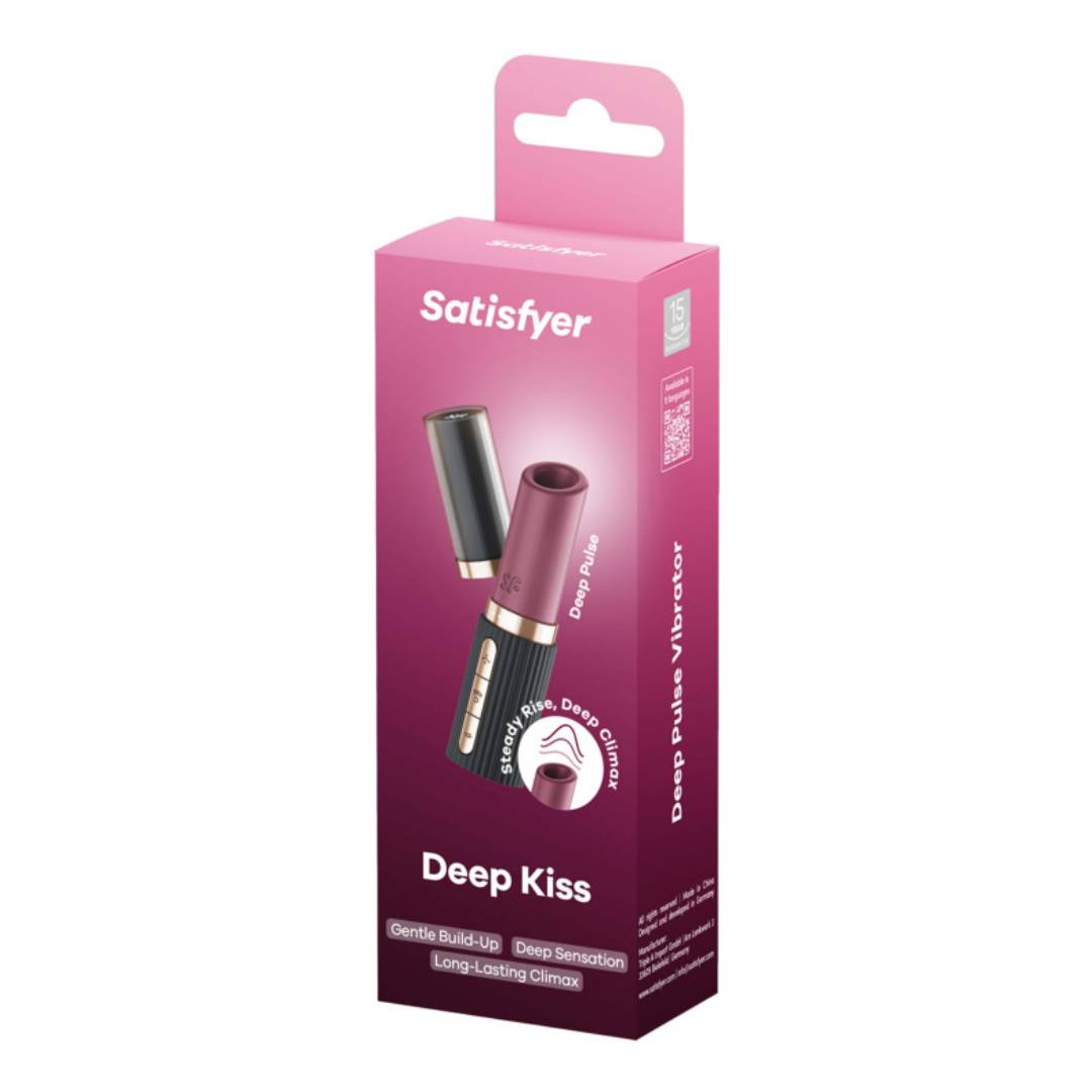 Satisfyer Воздушно-волновой стимулятор Deep Kiss black в виде помады
