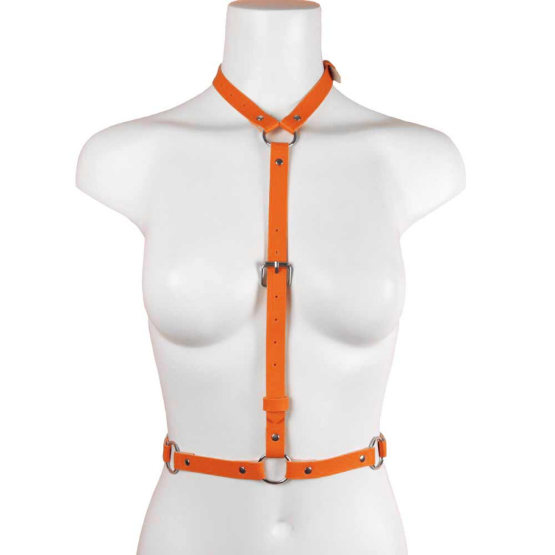 Портупея кожаная "Jenna" оранжевая