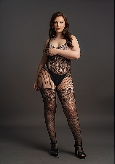 Кетсьюит (боди-комбинезон) Lace and Fishnet Bodystocking Plus size