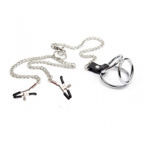 Кольцо на пенис с зажимами для сосков "Squeeze"