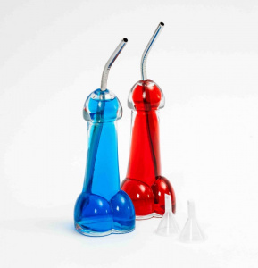 Бокал для коктейлей с воронкой и трубочкой 110 мл, 2 шт