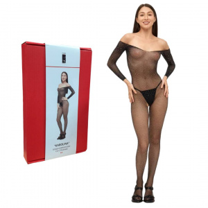 EroHot Crystal Боди-комбинезон сетка с доступом и стразами "Karolina" черный EroHot Crystal Боди-комбинезон сетка с доступом и стразами "Karolina" черный