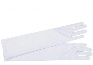 Перчатки атласные до локтя, 43 см белые