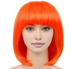Парик карнавальный оранжевый, короткие волосы