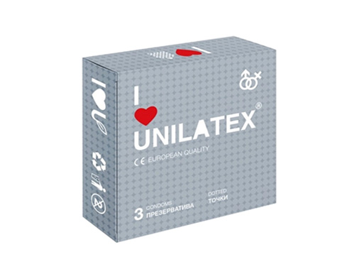 Презервативы "UNILATEX Dotted", 3 шт