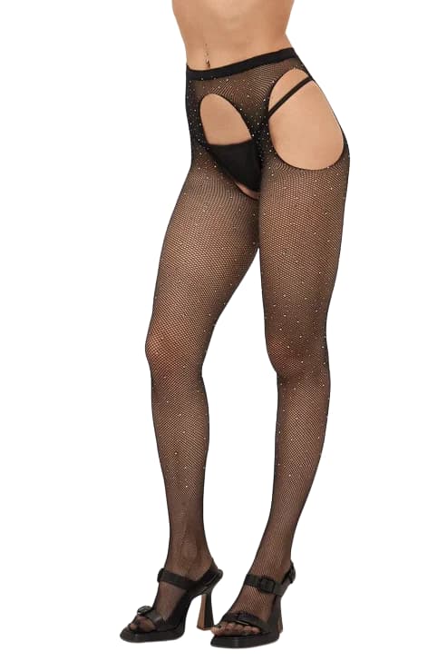 EroHot Crystal Колготки сетка с доступом и стразами K-832 черные EroHot Crystal Колготки сетка с доступом и стразами K-832 черные