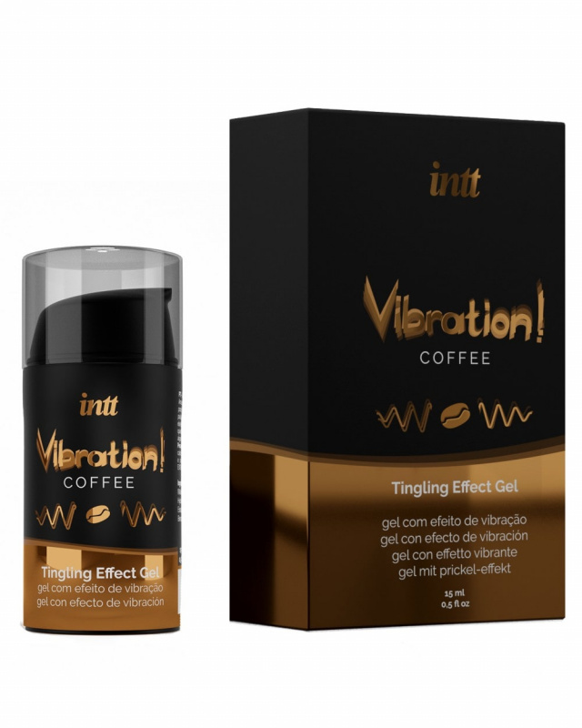 Intt Жидкий интимный гель с эффектом вибрации Coffee, 15мл