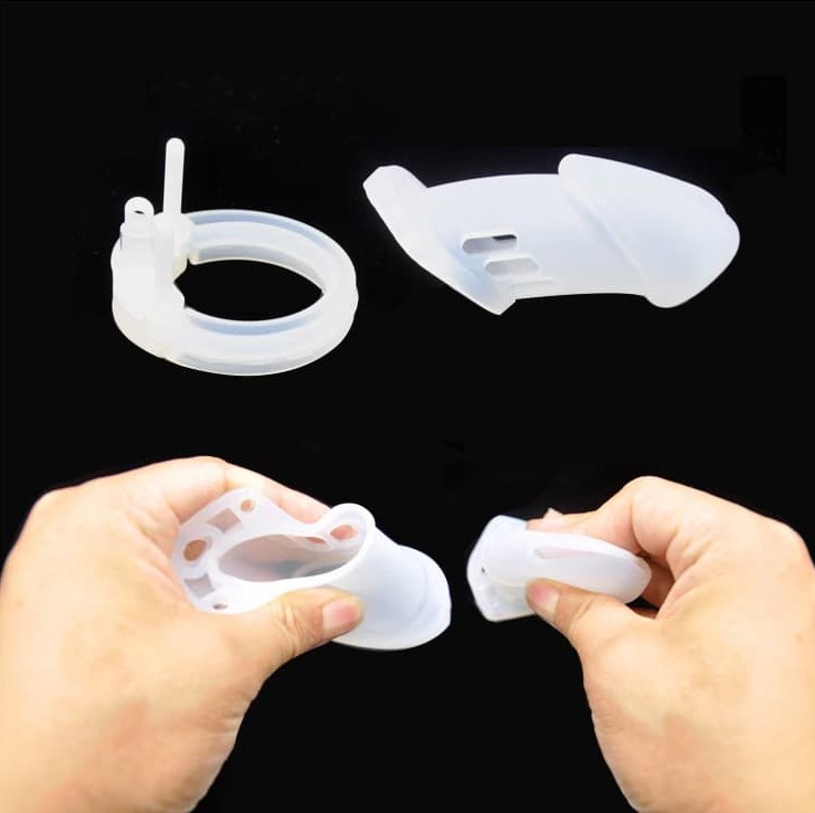 Пояс верности мужской "Power" силиконовый с пломбой, белый