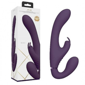 Вибромассажер Suki - безремневой страпон с функцией "мгновенного оргазма"- PUR