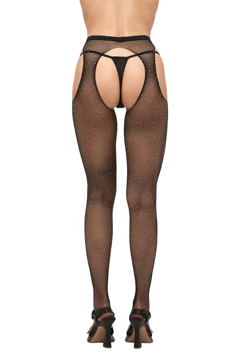 EroHot Crystal Колготки сетка с доступом и стразами K-832 черные EroHot Crystal Колготки сетка с доступом и стразами K-832 черные