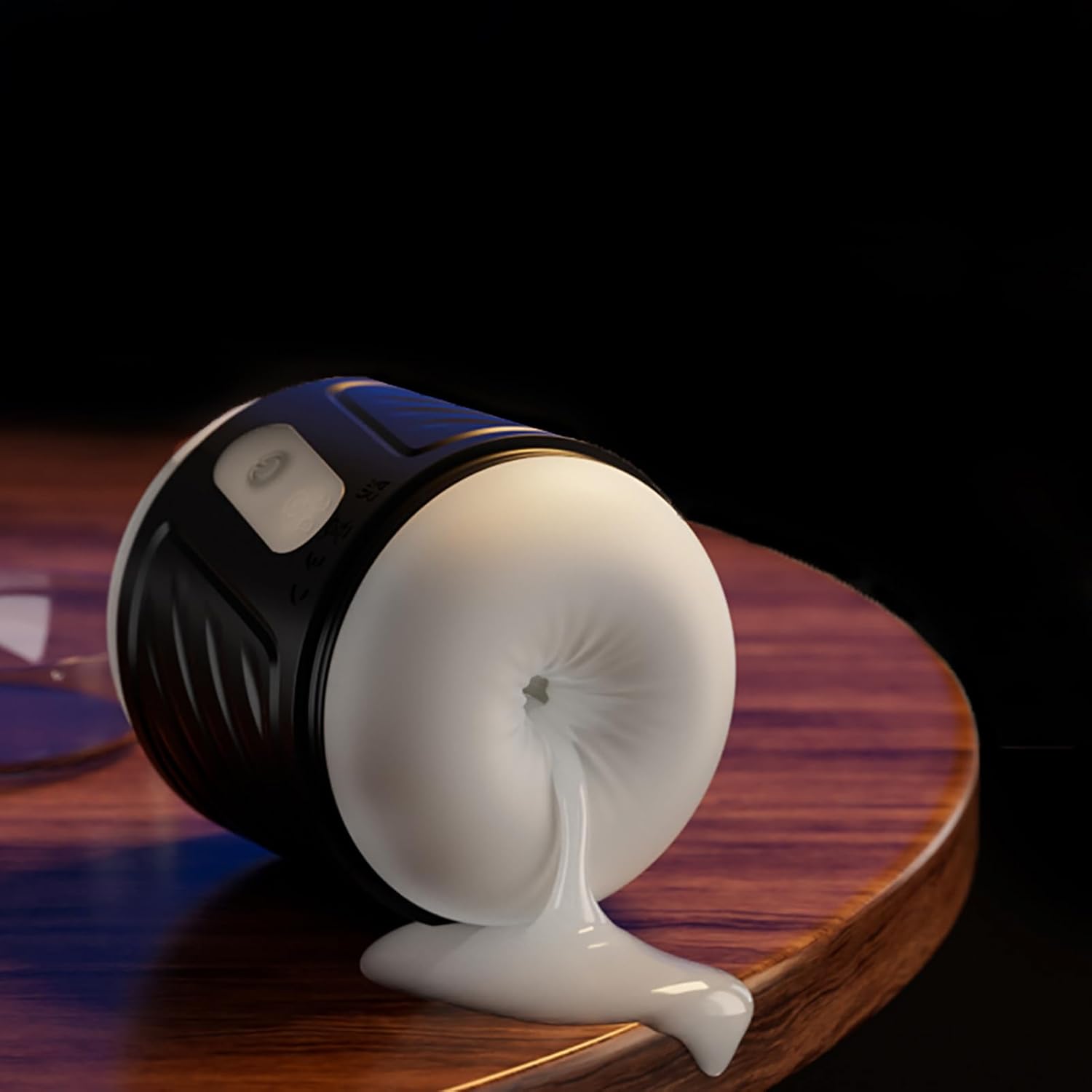 Мастурбатор двухсторонний в мини тубе Gloryfox (вагина, анус белые), 10 режимов вибрации