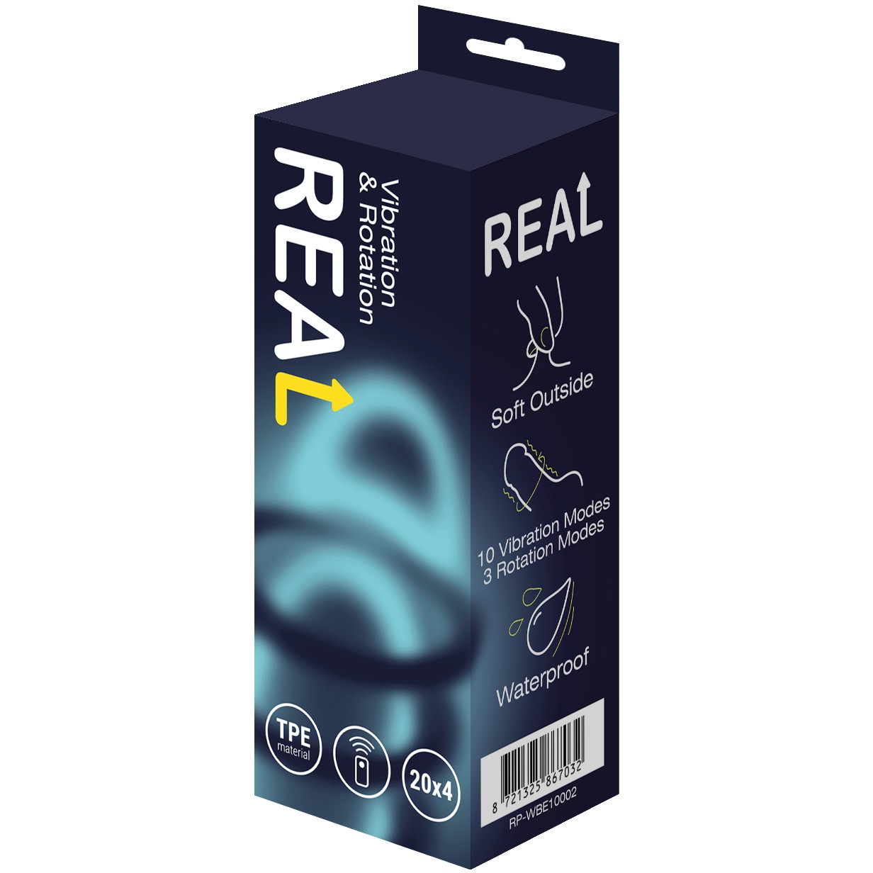 Real Реалистичный фаллоимитатор с функцией ротации и вибрации с дистанционным управлением