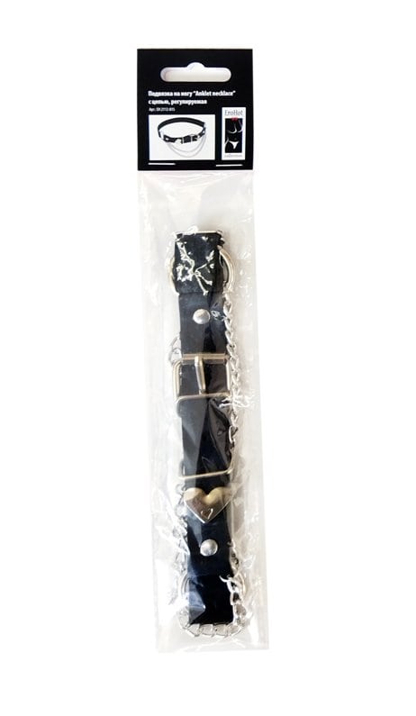 Подвязка кожаная на ногу "Anklet necklace" с цепью, регулируемая