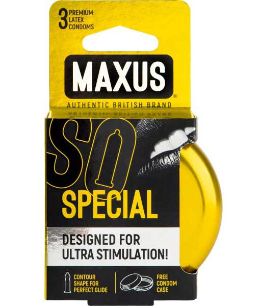 Презервативы Maxus Special точечно-ребристые №3 в металлическом кейсе