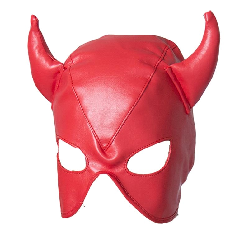 Маска-шлем с рогами "Vassago" красный