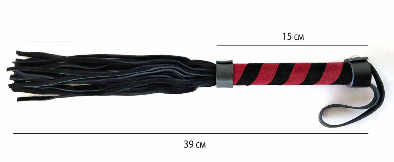Плеть многохвостная "Vita" c черно-красной ручкой