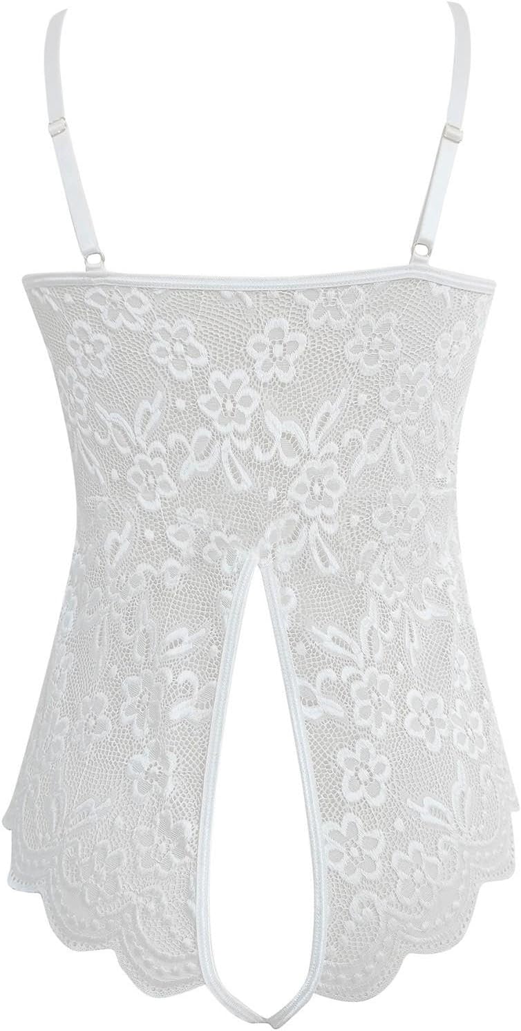 Боди кружевное с бантом на груди белое Боди кружевное с бантом на груди белое