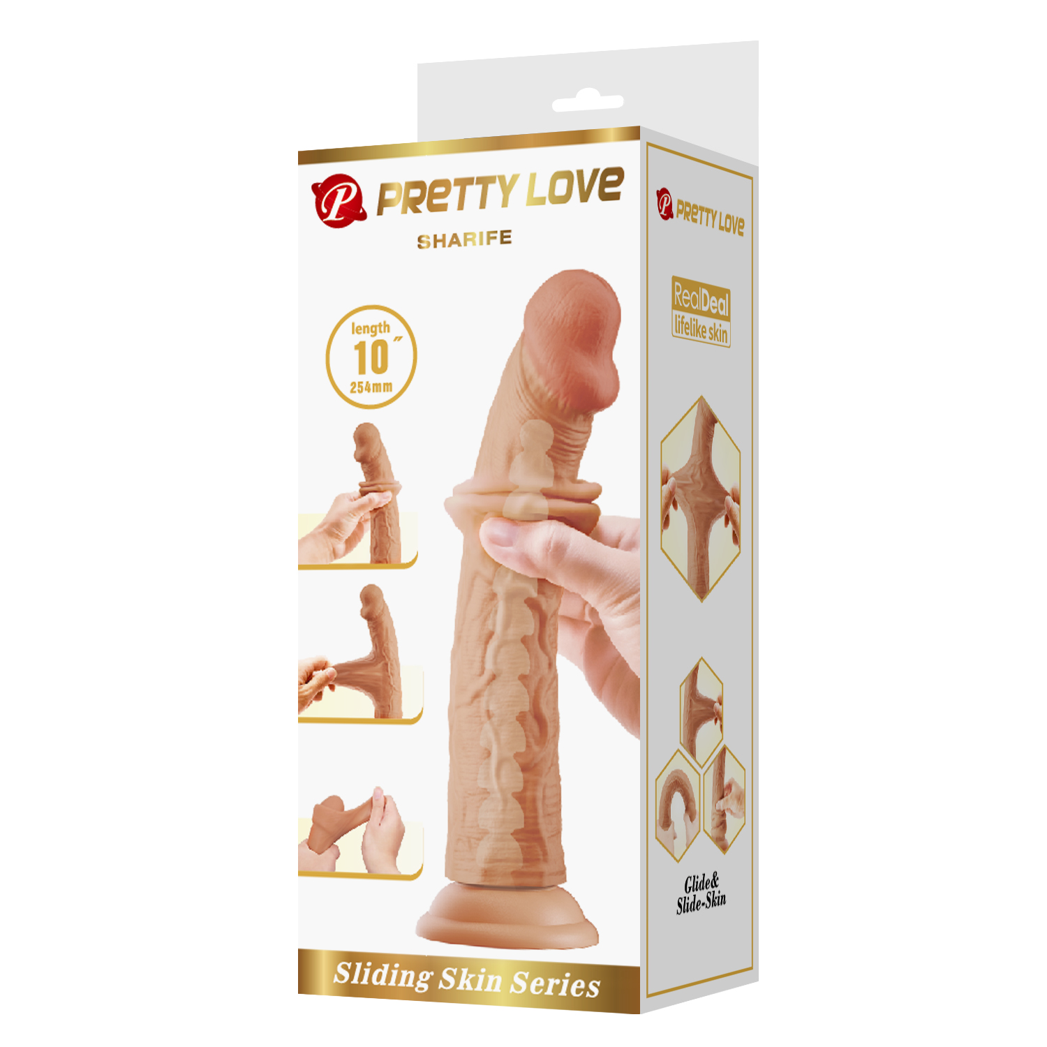 Фаллоимитатор реалистичный с подвижной кожей Pretty Love Sharife без мошонки 23/25.4cм