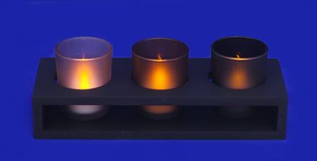 Набор подсвечников "Мерцание" со светодиодными свечами, на подставке