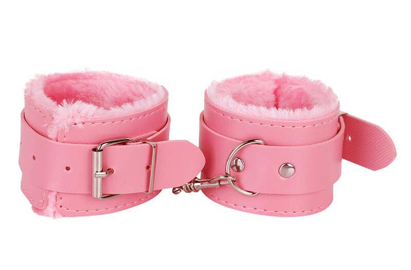 Наручники с мехом "Komena" розовые