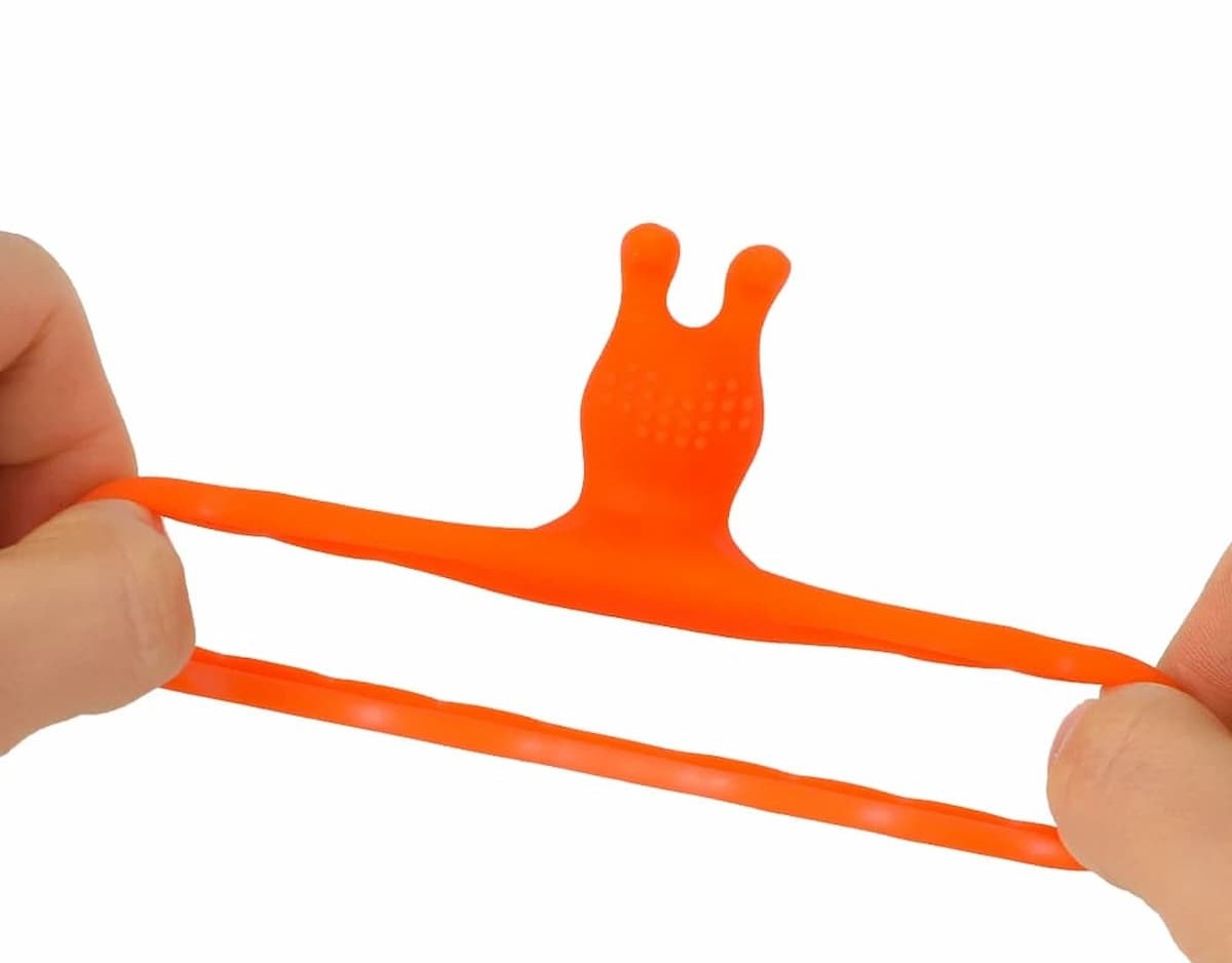 Кольцо эрекционное двойное со стимулятором "Ушастик" оранжевое