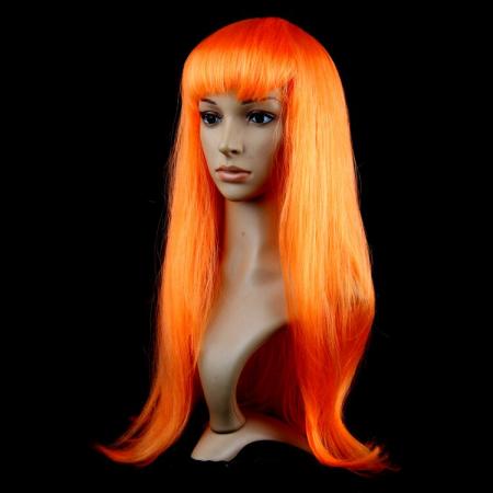 Парик карнавальный оранжевый, длинные волосы