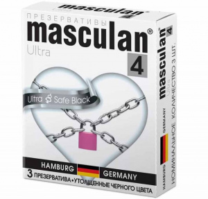 Masculan Ultra Safe Black Ультрапрочные черного цвета, 3 шт