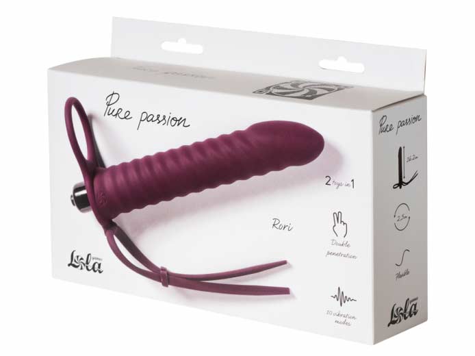 Lola Вибронасадка для Двойного Проникновения Pure Passion Rori  Wine Red 