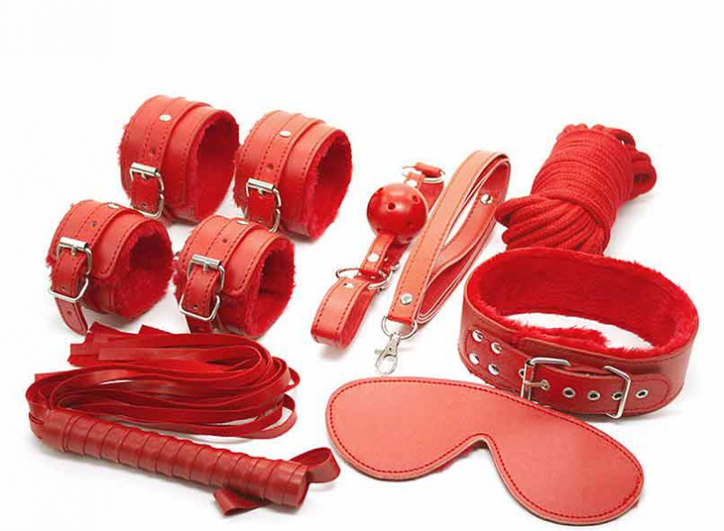 Набор аксессуаров БДСМ "Inspiration Red", 7 предметов, красный