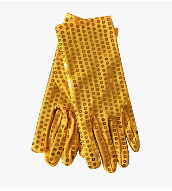 Перчатки с пайетками, золотистые