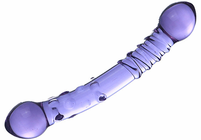 Фаллоимитатор стеклянный двухсторонний "Baron" фиолетовый